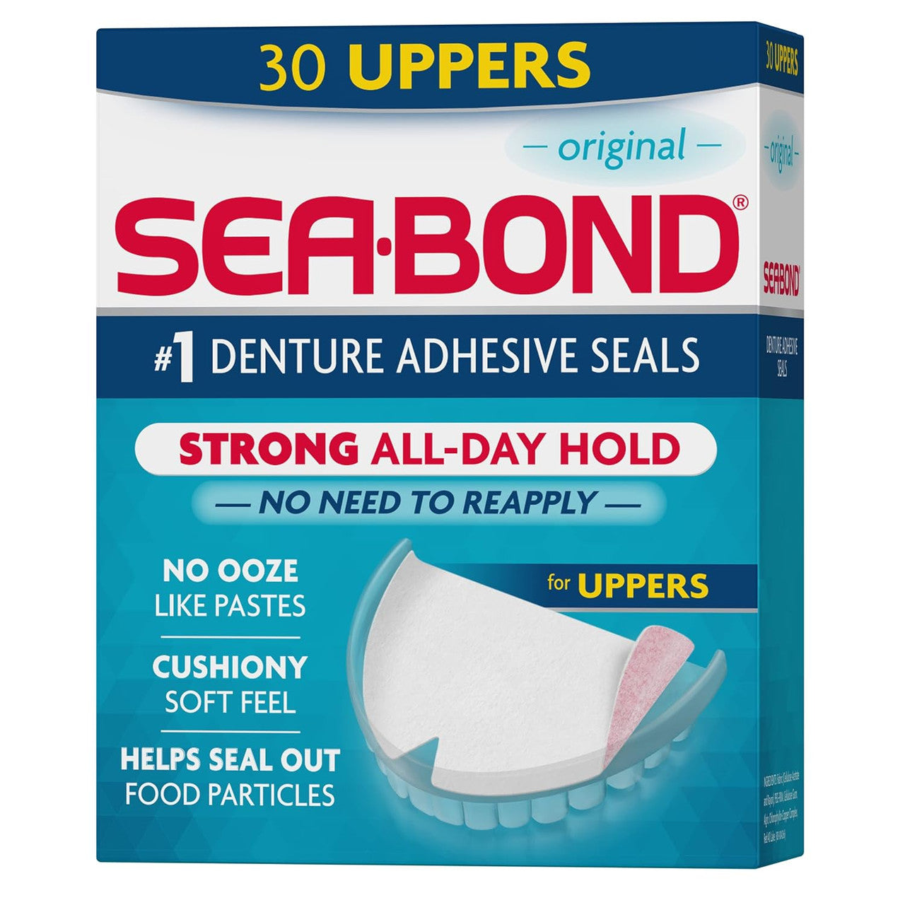 Sea Bond Upper Denture Adhesive Wafers, Original, 30 Ea